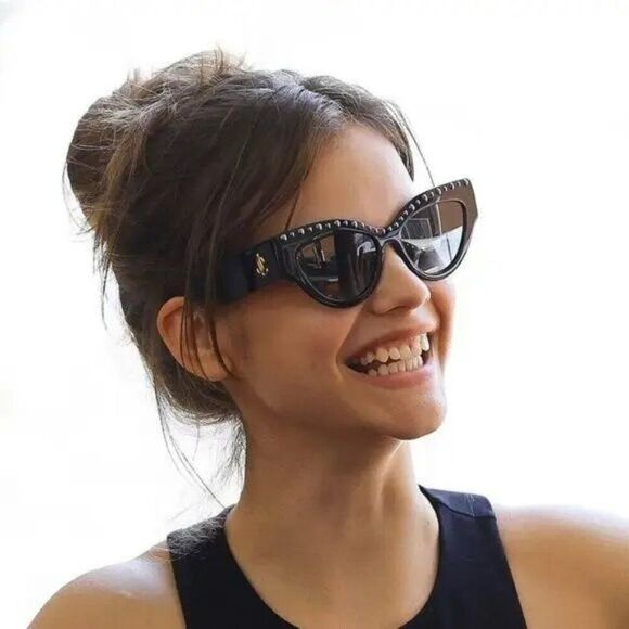 Jimmy Choo Women Sunglasses Black Grey Gradient Cat Eye SONJA/G/S 0807 BRAND NEW main image 5